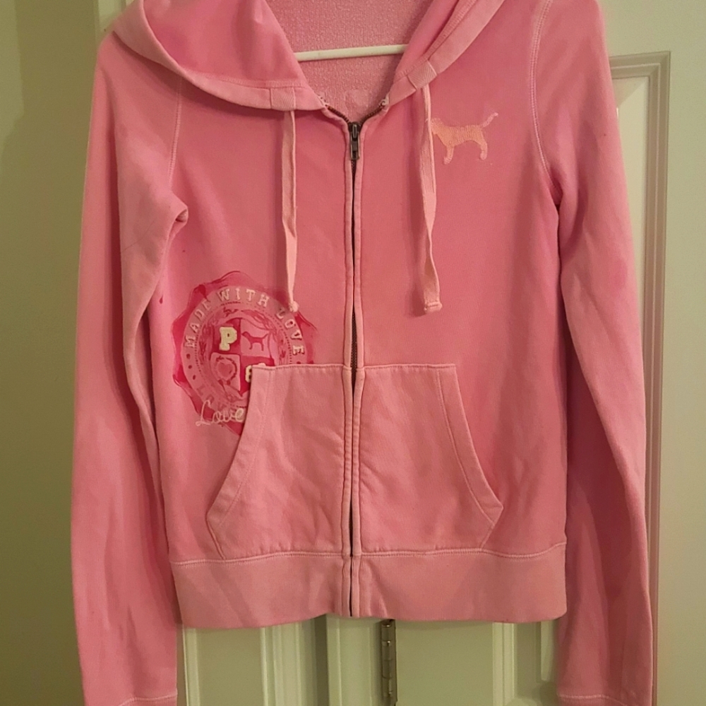 VS PINK ZIP UP HOODIE SIZE SMALL